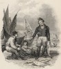 Титульный лист XXXII тома "Библиотеки натуралиста" Вильяма Жардина, изданного в Эдинбурге в 1843 году и посвящённого Гиийому Ронделе (на миниатюре изображены английские рыбаки)