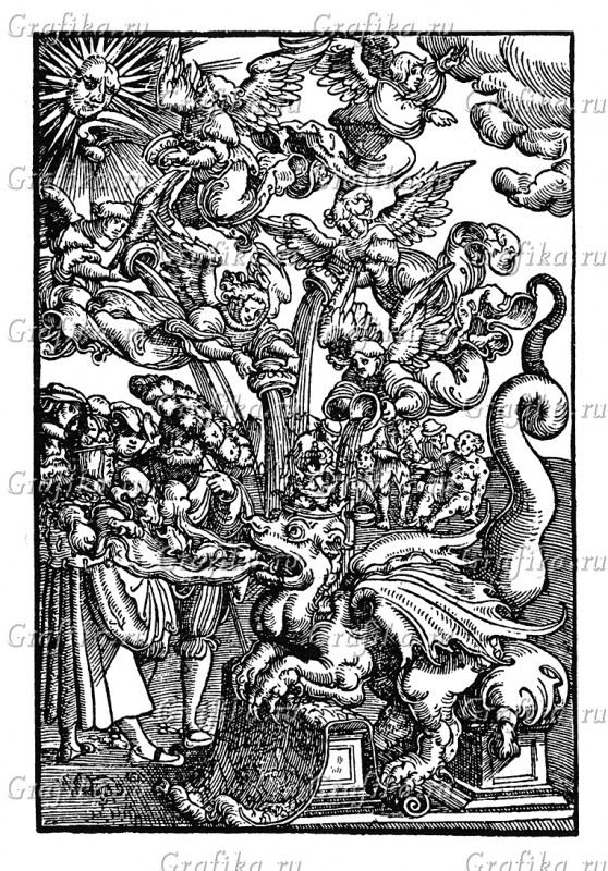 Второй зверь Апокалипсиса: «Кто имеет ум (Альтдорфер Эрхард, 1533) —  гравюры и репродукции на Grafika.ru