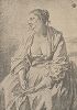 Сидящая женщина. Рисунок Жана-Батиста Грёза из собрания библиотеки Императорской Академии художеств.