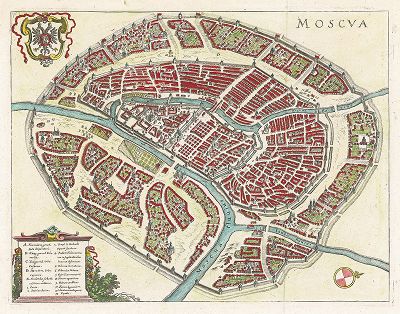План Москвы по  Маттеусу Мериану, 1638 год.