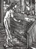 Визит Психеи ко второй сестре. Иллюстрация Эдварда Коли Бёрн-Джонса к поэме Уильяма Морриса «История Купидона и Психеи». Лондон, 1890-е гг.