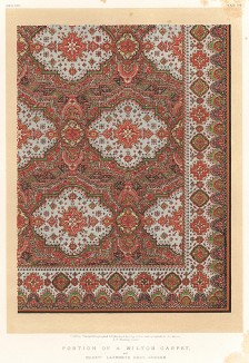 Бархатный ковёр тончайшей работы от мануфактуры Lapworth. Каталог Всемирной выставки в Лондоне 1862 года, т.2, л.196