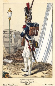 1806 г. Гренадер французской императорской гвардии на посту. Коллекция Роберта фон Арнольди. Германия, 1911-28