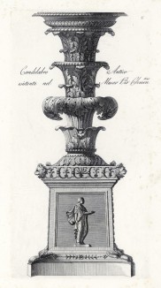 Античный канделябр, представленный в музее Пио Клементино в Риме (лист 2 из Manuale di vari ornamenti contenete la serie del candelabri antichi. Рим. 1790 год)