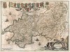 Карта графств Пенброу и Герморан на полуострове Корнуолл. Penbrochia comitatus et comitatus Caermardinum. Составил Ян Янсониус. Амстердам, 1648