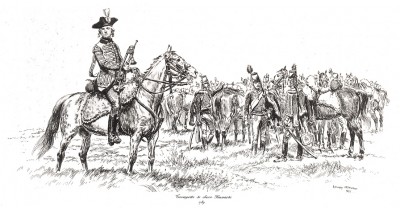 Французские гусары в униформе образца 1789 года (из Types et uniformes. L'armée françáise par Éduard Detaille. Париж. 1889 год)