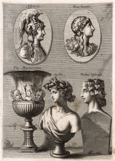 Аспазия, вакханка, Аполлон, Двуликий Бахус и античная ваза. 