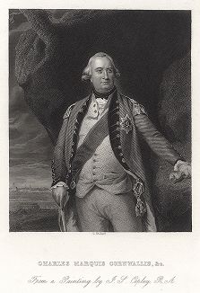 Маркиз Чарльз Корнуоллис (1738-1805) -  британский военный и государственный деятель, участник Войны за независимость США. Gallery of Historical and Contemporary Portraits… Нью-Йорк, 1876