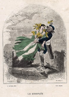 Похищение Маттиолы (также называемой Левкой). Les Fleurs Animées par J.-J Grandville. Париж, 1847
