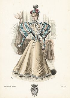 Французская мода из журнала La Mode de Style, выпуск № 9, 1896 год.