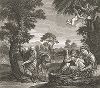 Отдых на пути в Египет работы Аннибале Карраччи. Лист из знаменитого издания Galérie du Palais Royal..., Париж, 1786