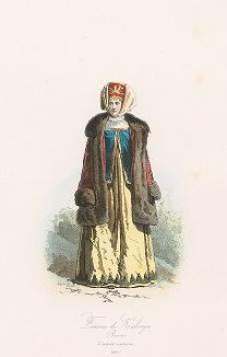 Калужанка. "Modes et costumes historiques", Париж, 1860.