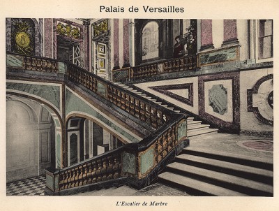 Версаль. Мраморная лестница. Из альбома фотогравюр Versailles et Trianons. Париж, 1910-е гг.
