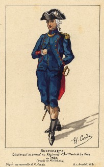 1785 г. Наполеон Буонапарте, лейтенант артиллерийского полка de la Fere. Коллекция Роберта фон Арнольди. Германия, 1911-28