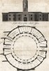 Северный фасад конюшни (вверху) и новые денники Эррол-хауза, принадлежавшего Джону Джеймсу Аллену. Пертшир, центральная Шотландия. Лондон, 1813