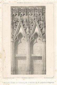 Умывальница базилики Сен-Урбан де Труа, XIV век.  Meubles religieux et civils..., Париж, 1864-74 гг. 