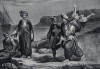 Алжирские пираты похищают девушку (лист 59 второго тома работы профессора Шинца Naturgeschichte und Abbildungen der Menschen und Säugethiere..., вышедшей в Цюрихе в 1840 году)