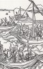 Дураки в лодках (иллюстрация к главе 48 книги Себастьяна Бранта "Корабль дураков", гравированная Дюрером в 1494 году)