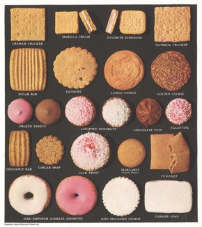 Печенья и пирожные. Реклама сладостей от John Sexton Company.