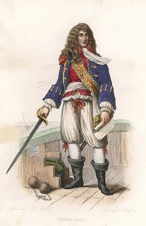 Анн Илларион де Турвиль (1642-1701) - французский адмирал. Лист из серии Le Plutarque francais..., Париж, 1844-47 гг. 