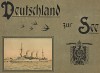Обложка редкого альбома литографий Deutschland zur See, изданого в Берлине в 1914 году и посвящённого Императорским военно-морским силам (Kaiserliche Marine (нем.)) Германской империи перед Первой мировой войной