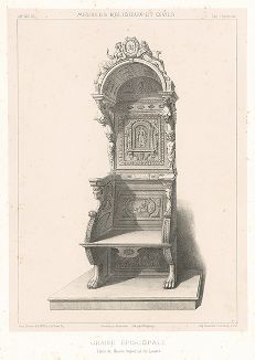 Французское епископское кресло из Лувра, XVI век. Meubles religieux et civils..., Париж, 1864-74 гг. 