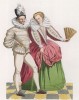 Бальный танец при дворе Генриха III (XVI век) (лист 57 работы Жоржа Дюплесси "Исторический костюм XVI -- XVIII веков", роскошно изданной в Париже в 1867 году)