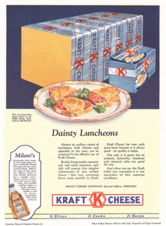 Аппетитная реклама сыра от Kraft Cheese Company. 