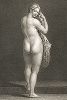 Венера, расчесывающая волосы, принадлежащая кисти Пальмы Старшего. Лист из знаменитого издания Galérie du Palais Royal..., Париж, 1808
