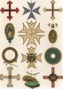 Крест ордена Святого Лазаря и другие гражданские, военные и религиозные ордена во Франции XII - XVI вв. (из Les arts somptuaires... Париж. 1858 год)