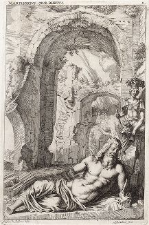 Речное божество Марфорио. Лист из Sculpturae veteris admiranda ... Иоахима фон Зандрарта, Нюрнберг, 1680 год. 