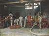 Техническое обслуживание французских пожарных машин. L'Album militaire. Livraison №10. Sapeurs-pompiers. Париж, 1890
