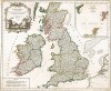 Британские острова. Les isles Britanniques qui comprennent les royaumes d'Angleterre, d'Ecosse et d'Irlande. Составил Жиль Робер де Вогонди. Париж, 1757