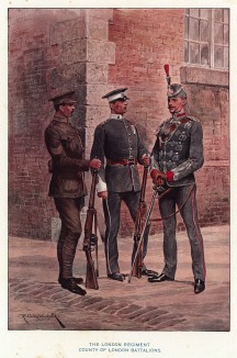 Пехотинцы Лондонского полка (батальоны County of London (англ.)) (иллюстрация к His Magesty's Territorial Army... Лондон. 1911 год)