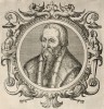 Пьер Андреа Маттиоли (1500--1577 гг.) -- венецианский врач и ботаник XVI века (лист 40 иллюстраций к известной работе Medicorum philosophorumque icones ex bibliotheca Johannis Sambuci, изданной в Антверпене в 1603 году)