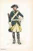 Шведский кавалерист полка Östgöta в униформе образца 1700-31 гг. Svenska arméns munderingar 1680-1905. Стокгольм, 1911