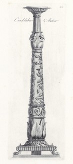 Античный канделябр (лист 55 из Manuale di vari ornamenti contenete la serie del candelabri antichi. Рим. 1790 год)