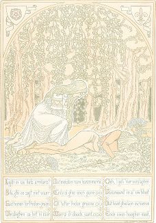 Иллюстрации к сказке, исполненные в стиле модерн. Гаага, 1909 год.