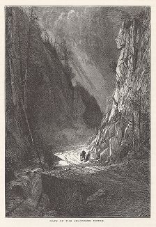 Начало перевала Кроуфорд, Белые горы, штат Нью-Гемпшир. Лист из издания "Picturesque America", т.I, Нью-Йорк, 1872.