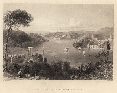Босфор. Замок на границе Европы и Азии. The Beauties of the Bosphorus, by miss Pardoe. Лондон, 1839