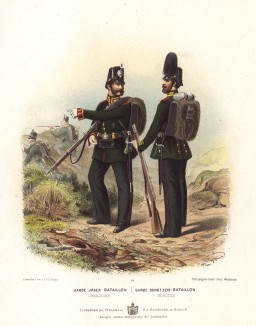 Прусские гвардейские егеря в униформе образца 1870-х гг. Preussens Heer. Берлин, 1876