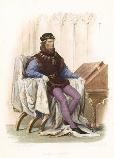 Рене Добрый (1409-1480) - герцог Анжуйский. Лист из серии Le Plutarque francais..., Париж, 1844-47 гг. 