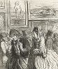 "Еще больше Венер в этом году...Всегда Венеры! ... как будто хоть одна женщина выглядит так!". Литография Оноре Домье из серии "Зарисовки с выставки", опубликованная в журнале Le Charivari, 1865 год. 