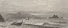 Берег Сан-Педро вблизи Сан-Франциско, штат Калифорния. Лист из издания "Picturesque America", т.I, Нью-Йорк, 1872.