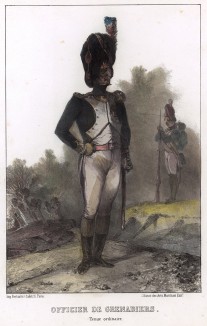 Офицер гренадерского полка Старой гвардии Наполеона. Литография Н.-Т. Шарле. Париж, 1817