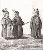 Дети-мусульмане в торжественный день обряда обрезания (хитан). Лист из "Tableau général de l'empire Ottoman" Д'Онссона, Париж, 1787-1820.