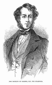 Чарльз Маннерс, маркиз Грэнби до 1857 года, шестой герцог Ратленд (1815 -- 1888) -- британский политический деятель, член парламента от Консервативной партии (The Illustrated London News №303 от 19/02/1848 г.)