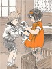 Дети и щенки. Иллюстрация из детской книжки "Рассказы для четырехлеток". 