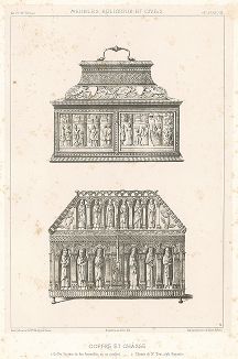 Венецианский сундук и рака Св. Иво, XII и XV века. Meubles religieux et civils..., Париж, 1864-74 гг. 