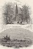 Виды Провиденса, штат Род-Айленд. Лист из издания "Picturesque America", т.I, Нью-Йорк, 1872.